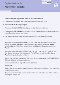 Maternity Benefit Application (Form MB10)