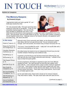 The Memory Keepers - Alzheimer Society of Canada