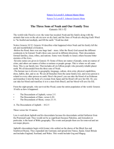The Three Sons of Noah and Our Family Tree