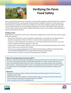Verifying On-Farm Food Safety
