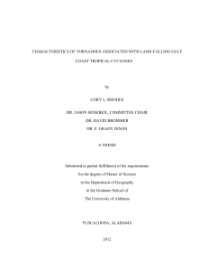 characteristics of tornadoes associated with land-falling