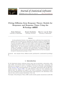 Fitting Diffusion Item Response Theory Models for Responses and