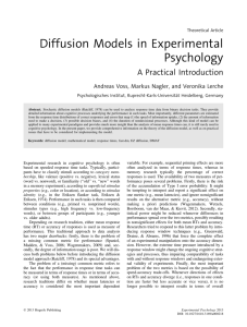 Diffusion Models in Experimental Psychology