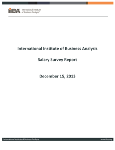 International Institute of Business Analysis Salary Survey Report