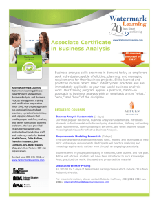 Associate Certificate in Business Analysis