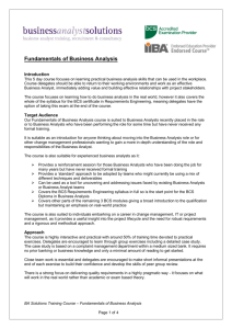 Fundamentals of Business Analysis