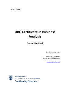 UBC Certificate in Business Analysis