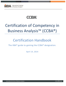 Certification of Competency in Business Analysis™ (CCBA®)