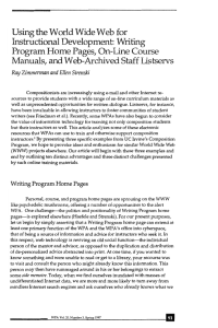 Using the World Wide Web for Instructional Development: Writing