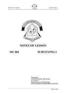 NOTES OF LESSON 101 304 SURVEYING I