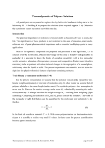Thermodynamics of Polymer Solutions