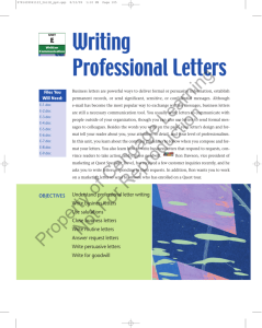 Writing Professional Letters