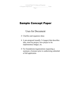 Sample Concept Paper