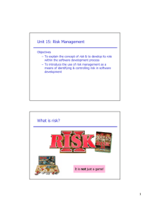 Unit 15: Risk Management What is risk?