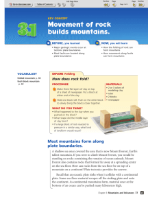 Movement of rock builds mountains.