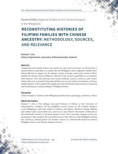 FILIPINO FAMILIES WITH CHINESE ANCESTRY: METHODOLOGY