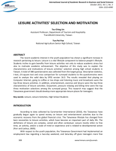 leisure activities' selection and motivation