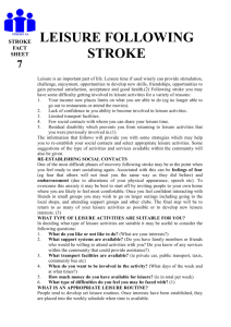 leisure following stroke