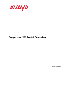 Avaya one-X Portal Overview