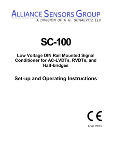 SC-100 Operating Manual - Alliance Sensors Group