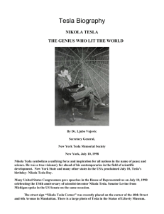 Nikola Tesla Biography (1856 - 1943) (By Larry E. Gugle