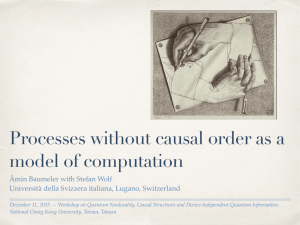 Processes without causal order as a model of computation