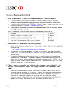 Currency Exchange Rate FAQ