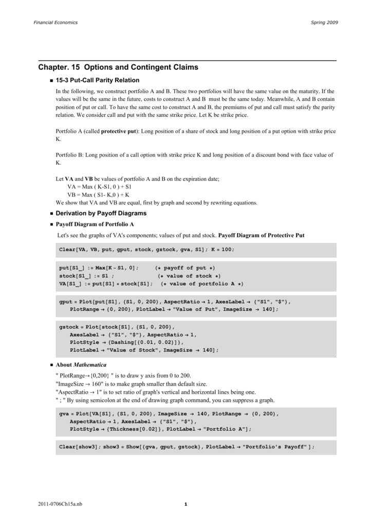 Chapter 15 Options And Contingent Claims