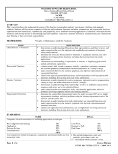 Page 1 of 2 Course Outline OTHS MATHEMATICS – 2009/2010