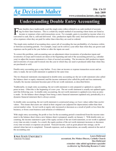 Understanding Double Entry Accounting