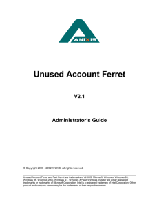 Unused Account Ferret V2.1 Administrator's Guide