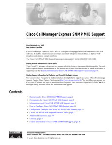 Cisco CallManager Express SNMP MIB Support