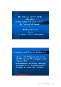 The National Library of the Philippines: Its Role in the ICT