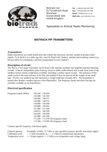 Specialists in Animal Radio Monitoring BIOTRACK PIP