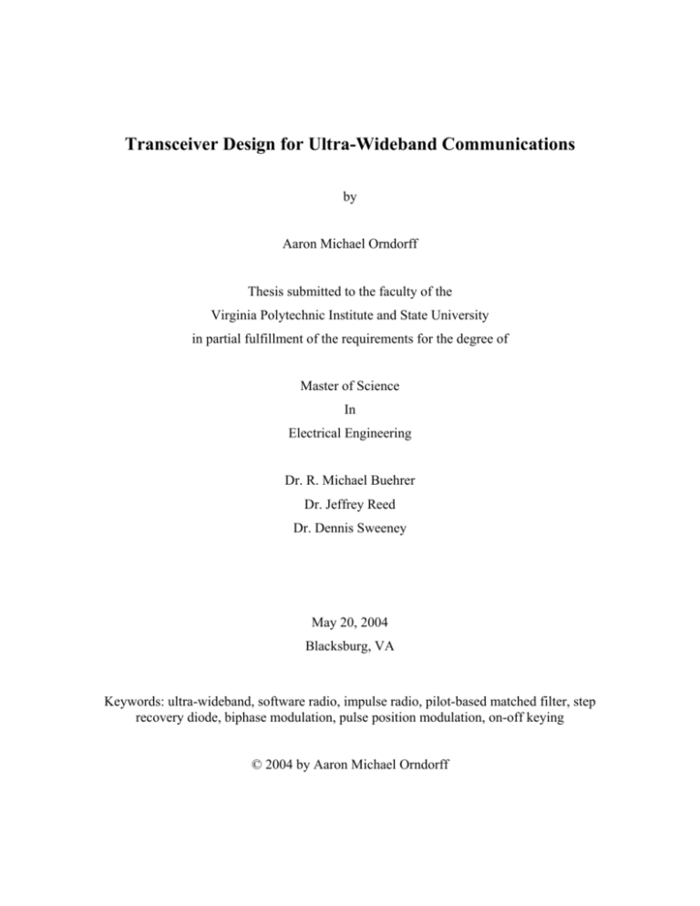 Transceiver Design for UltraWideband
