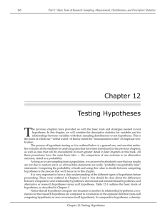 Chapter 12 Testing Hypotheses