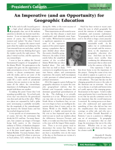 (and an Opportunity) for Geographic Education
