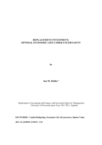 REPLACEMENT INVESTMENT - Newcastle University Staff Publishing