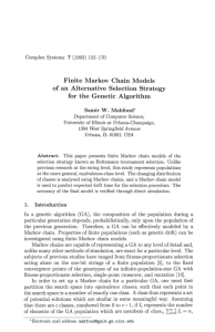 Finite Markov Chain Models of an Alternative