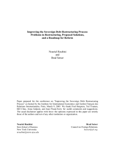 Paper: Improving the Sovereign Debt Restructuring Process