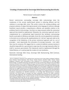 Creating a Framework for Sovereign Debt Restructuring that Works