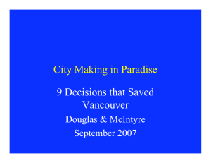 City Making in Paradise: 9 Decisions that Saved Vancouver