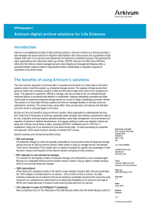 Arkivum Digital Archive Solutions for Life Sciences Whitepaper