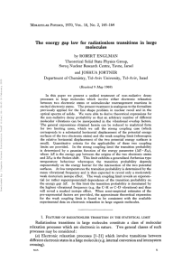 The energy gap law for radiationless transitions in large molecules