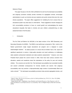 Abstract of Paper This paper focuses on the No Child Left Behind