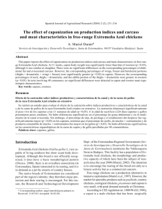 The effect of caponization on production indices and carcass