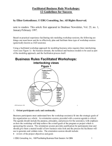 Business Rules Facilitated Workshops