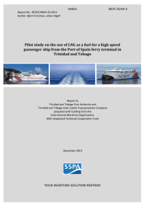 Pilot study on the use of LNG as a fuel for a high speed