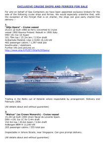 EXCLUSIVE CRUISE SHIPS AND FERRIES FOR SALE