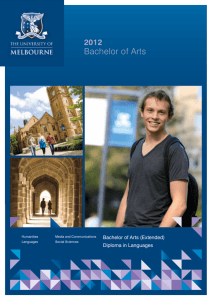 Bachelor of Arts - University of Melbourne